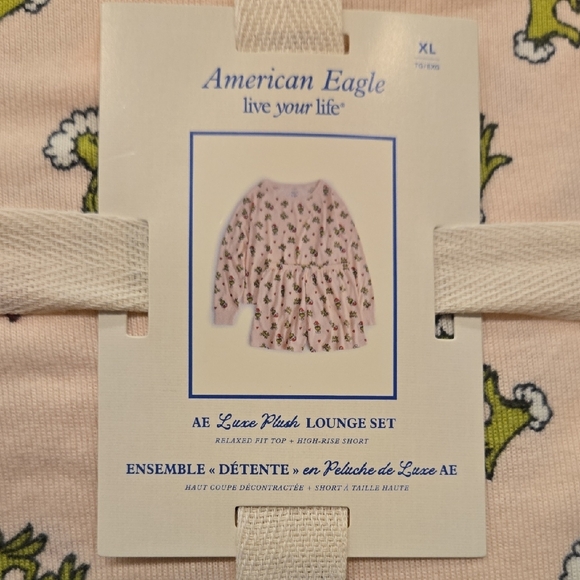 American Eagle Outfitters Womens Pink Lounge Set with Green and Red Accents - Picture 4 of 7